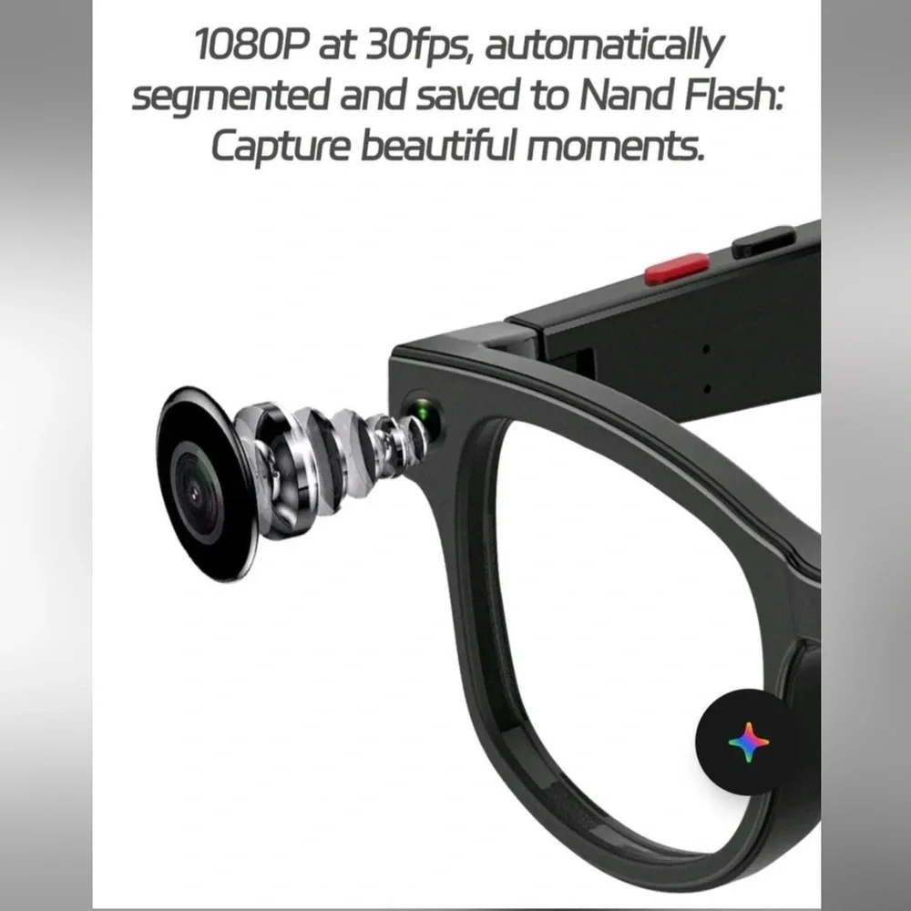 AIMB-G1 Smart Glasses with 8MP Camera 1080p Video Recording Bluetooth Calling
